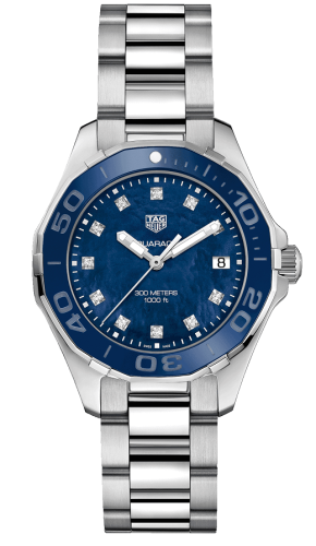 TAG Heuer Aquaracer 300M Quartz 35 Stainless Steel / Blue MOP - Diamond / Bracelet
